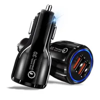 Car Charger Dual USB Ports 5V 3.1A Car-Charger Quick Charge 3.0 Mobile Phone USB Charger For iPhone