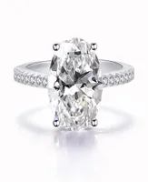 Integral clássico 925 conjunto de anel de prata esterlina Oval Corte 3CT Diamond CZ Rings de parto de casamento para mulheres BIJOUX2348713