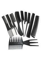 10 Jahre Laden 10pcs Set Professionelles Haarbürste Kamm Salon Barber Antistatic Hair Combs Haarbürste Friseur Combs Haarpflege S1423236
