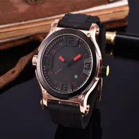 Top Brand racing black silicone quartz fashion mens time clock watches auto date men dress designer watch whole male gifts wri228k
