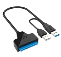 USB 3.0 USB2.0 till SATA Cables 22pin Adapterkabel f￶r 2,5 3,5 tum SSD HDD Extern Power Hard Disk Drive Converter High Speed
