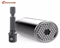 Universal Socket Sloch Tools Paissite 7mm tot 19 mm Universal Socket Set met adapter voor Power Drill Professional Repair Tools16502876