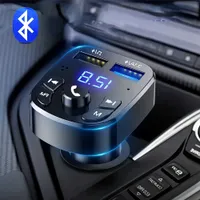 Billaddare Dual USB FM Bluetooth 5.0 S￤ndare Wireless Handsfree Audio Receiver Mp3 Player Fast Car Charge LED Display