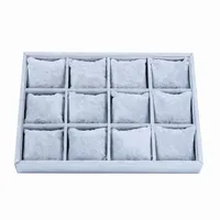 Stackable 12 Girds Jewelry Trays Storage Tray Showcase Display Organizer LXAE Watch Boxes & Cases245H