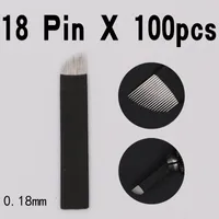 Dövme İğneleri 100 PCS 18 PINS KALICI MAKİSİ KEŞİ KAHRAMAN KAPILI BADE MİKROBLAK 3D Nakış Manuel Tatoo Kalem Makinesi Siyah