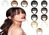 New Women False Bangs Synthetic Fake Fringe Hair Extension Bang Natural hairs clip in Light Brown High Temperature Hairpieces4159109