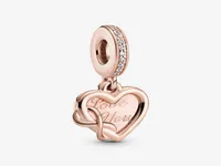 100 925 Gümüş Seni Seviyorum Sonsuzluk Kalp Dangle Cazibesi Orijinal Avrupa Takılar Bilezik Moda Takı Accessories6151105