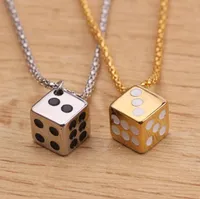 Pendant Necklaces Creative Design Lucky Dice Necklace Gold Silver Color Couple For Women Men Jewelry Accessories Gifts7767453