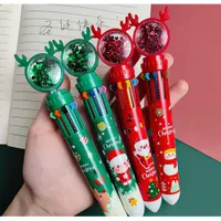 Cartoon Colorful Pen Santa Claus Xmas Tree Deer Ballpoint Pen Merry Christmas Gifts Stationery Writing Tool Office School Supply