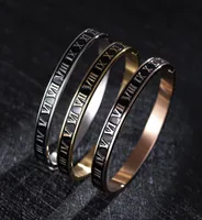 Nuovo braccialetto da design Bracciale Bracciale in acciaio inossidabile intagliato coppia numerica romana per uomini donne gioielli8877676