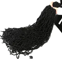 Nu Locs Crochet ricci di capelli intrecciati 1824 pollici di venduta dea morbida faux Locs 90gpcs Extension sintetico BS251968246