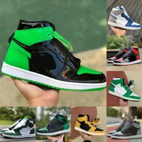 Chicago Lost Found Jumpman 1 1S Basquete Sapatos True Turbo Blue Pollen Green Gorge Denim Visionaire Stage