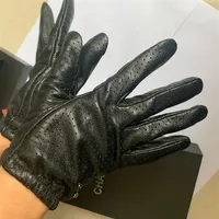 Lederen handschoenen van dameskwaliteit en wollen touchscreen Konijnenhaar Warm Sheepskin Vijf vingers Handschoenen243H