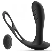 Sex Toy Massager Male Prostate Massage Vibrator Anal Plug Wireless Control Wear Silicone Stimulate Massager Delay Ejaculation Ring Toy for Men