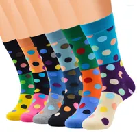 Men's Socks Happy Fashion Cotton Casual Dots Crew European And American Style Personality Unisex Anti-friction Breathable