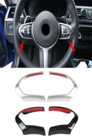 2 pezzi ABS crom crom in fibra di carbonio ruota del volante del volante telaio rivestimento per bmw f20 f22 f30 f32 f10 f06 f15 f16 msport5410715