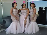 Mixed Style Long Bridesmaid Dresses 2022 Floor Length Lace Appliques Sash Robe De Soiree African Nigerian Prom Wedding Guest Dress8524618