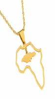 Catene in acciaio inossidabile colore oro color unisex alla moda africano mappe collane pendenti per donne uomini gioielli africani regali 8423098