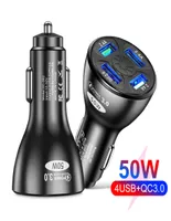 4 poorten Multi USB Quick Car Charger 50W 7A Mini Fast Charging QC30 Adapter voor iPhone13xiaomiHuaweisamSung8169248