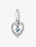 100 925 Sterling Silver Aqua Blue Beaded Heart Dangle Charms Fit Fit Oryginalna europejska bransoletka moda moda biżuteria Accessori7978779