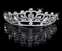 Haar tiaras op voorraad goedkoop 2020 Diamant Rhinestone Wedding Crown Hair Band Tiara Bridal Prom Evening Sieraden Headpieces 180251610070