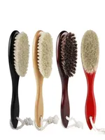 Hair Brushes Natural Soft Goat Bristle Sweeping Brush Men Beard Comb Oval Wood Handle Barber Dust For Broken Cleaning Tool9958612
