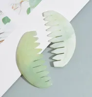 Nature Jade Comb Massage Spa Head Therapy Treatment On Gua Sha Board Scalp Massager Hair Brushes6198141