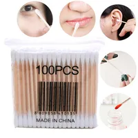 Makeup Sponges Taote Teemo 100pcs Disposable Double Heads Cotton Swabs Eyelash Extension Glue Removing Tools Cleaning Care