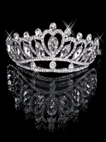 Hair Tiaras In Stock Cheap 2020 Diamond Rhinestone Wedding Crown Hair Band Tiara Bridal Prom Evening Jewelry Headpieces 180254792685