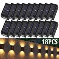 Garden Decorations Solar Wall Lamps LED Outdoor Fence Deck Path Patio Pathway Stairs Lights 221202