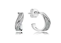 925 Sterling Silver CZ Diamond Earrings with Retail Box Fashion Waves Eys Ear Hook Acoring for Women Girls Gift Jewelry Earri2869942