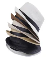 Perfect Unisex Starw Panama Fedora Hats Summer Stingy Brim Beach Travel Caps Colors Choose ZDS8443629