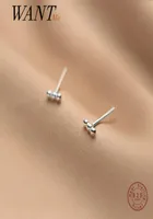 WANTME Genuine 925 Sterling Silver Minimalism Bead Mini Small Stud Earrings for Women Daily Life Office Charming Jewelry Gift 21052823585