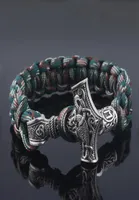 Ancient Norse Viking Men Bracelets Paracord Amulet Runes Beads Hand Made Rope Wrap Scandinavian Bangles Gift3323380