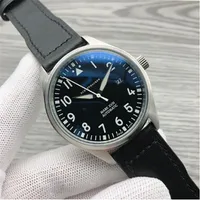 2022 fashion Automatic Mechanical Watches for Mens with Black Leather designer Sport Pilot watch Men's watchs high quality2897
