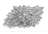 Vintage prata banhada clara strass cristal diamante grande casamento broche de flor de flores 11 cores dispon￭veis6678061