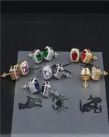 Earrings Stud Jewelry Street Fashion Multicolor Bling Zircon Earrings Luxury Royal Personality Hip Hop Earrings For Men Women LER04299081