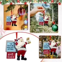 Jul rolig Xmas Santa Claus Ornament Jul dekoration träd hart prydnad kreativa leksaker presentträd dekor hängande hänge dekorationer