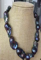 Gioielli di perle sottili sbalorditivi da 2830 mm enorme cuoia di perle blu barocca 18 pollici 925s5785399