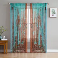 Curtain Wood Texture Door Window Curtains Bedroom Modern Drape Sheer Tulle Valances Living Room Kitchen Voile