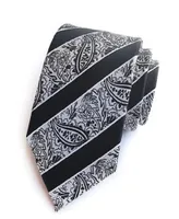 Men039s галстук черный галстук Paisley Business Plessed Цветочные галстуки Ascot для мужской полосы рубашки для рубашки.