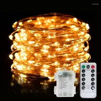 Christmas Decorations 10M 100LED Copper Wire String Fairy Lights Garland For Party Wedding Decoration Holiday Outdoor Lamp Remote Control