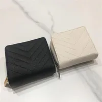 Men clutch Wallets Women Card holders Real Leather coin purse top designer handbags bags zip pocket Purses caviar wallet242r
