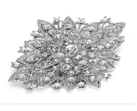 Vintage prata banhada clara strass cristal diamante grande casamento bouquet flor broche 11 cores dispon￭veis4500421