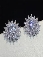 2022 Choucong Brand Stud Earrings Sparkling Luxury Jewelry Real 925 Sterling Silver Marquise Cut White 5A Cubic Zircon Eternity Pa2154691