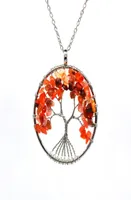 Handmade Pendant Necklaces Fashion Tree of life pendant Amethyst Rose Crystal Necklace Gemstone Chakra Jewelry acc0424544659