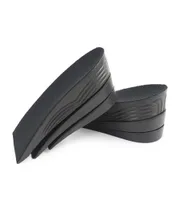 Justerbar höjd Ökad Insoles PU Black 3 -lager Design 5 cm Invisible Air Cushion Unisex Heel Half Insert Pads6311454