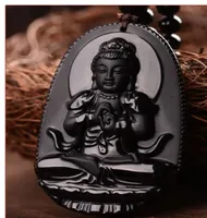 Buddha Pendant Natural obsidian Vintage Necklace Black Buddha Head Pendant For womenmen Jade Jewelry2926596