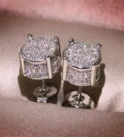 Unisex Men Women Stud Earrings Gold Silver Plated Sparkling Luxury Shining Crystal CZ Simulated Diamond Earring Jewelry267i6107058