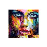Novelty Items Francoise Nielly Palette Knife Portrait Face Oil Painting Hand Painted Character Figure Canvas Wall Art Picture For Li Dhmyk